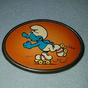 Vintage Smurf Belt Buckle